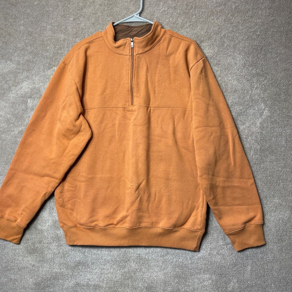 Outdoor Life 1/4 Zip Pullover Mens L Brown Minimalist Cozy Quiet Luxury Classic